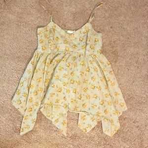 Olive Green Floral Tank Top